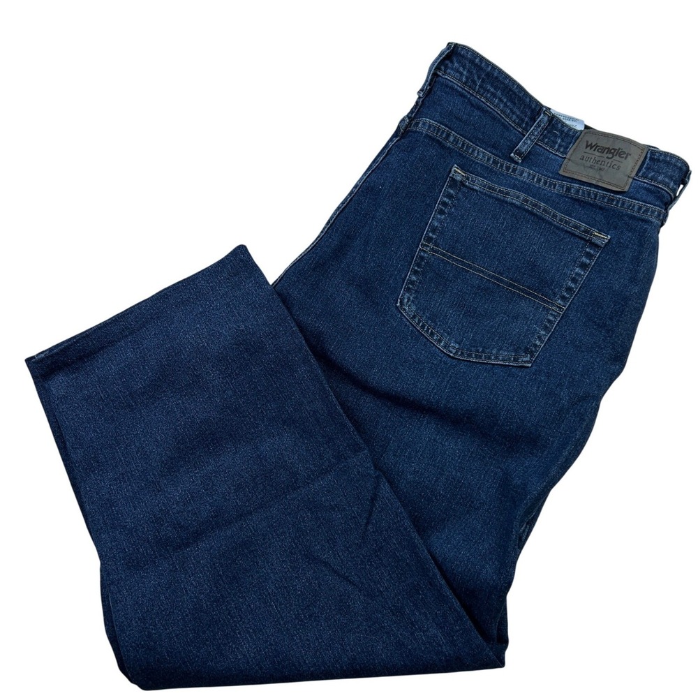 Wrangler Authentics Mens Comfort Flex Jeans 48x30 Dark Wash Straight Leg ZM3CSDS